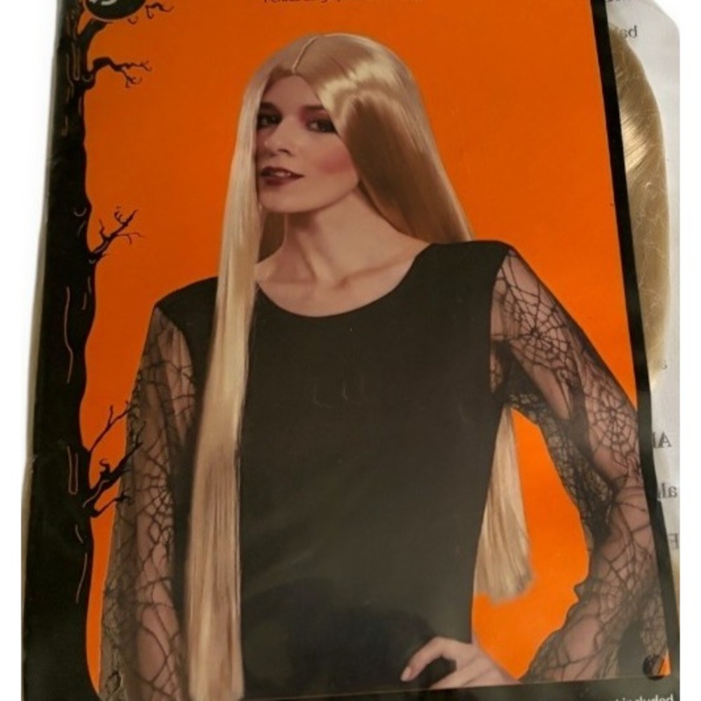 Long Blonde Witch Wig Womens One Size Blonde Halloween Straight Costume Cosplay